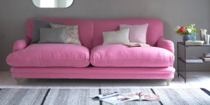 Pudding sofa in our Cotton Candy wool