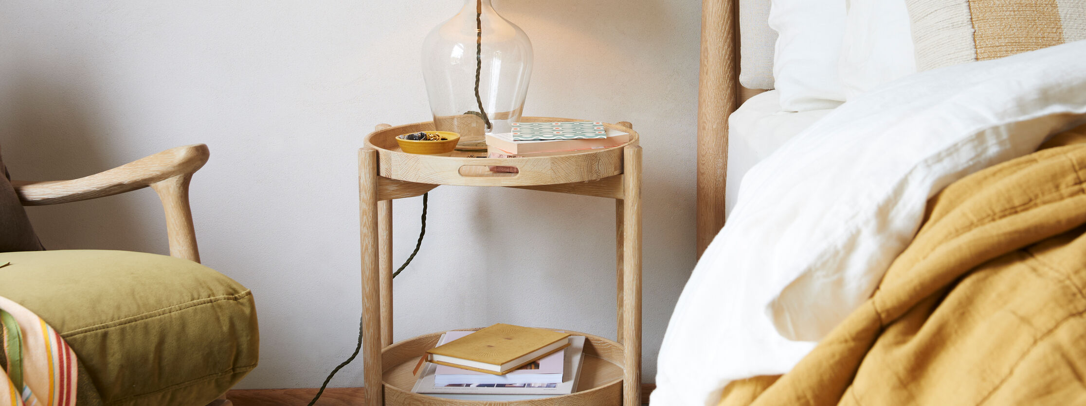 Bedside Tables Wooden & Metal Bedside Loaf