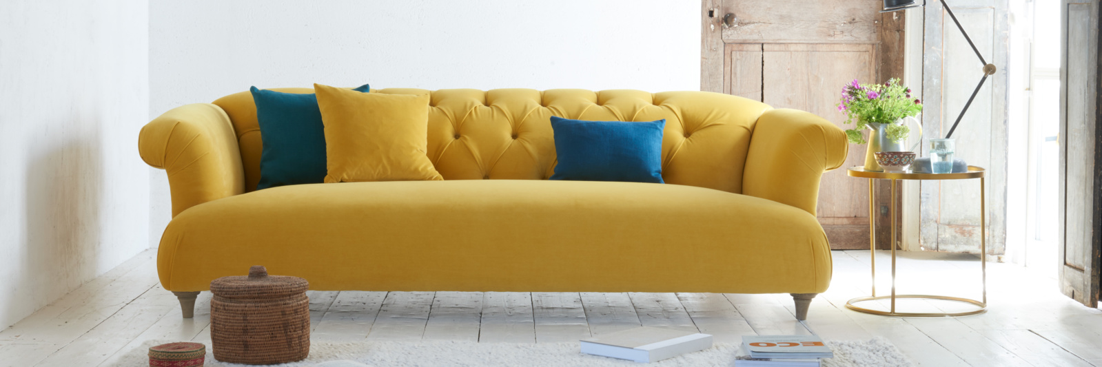 Yellow Velvet Sofas Handmade Yellow Velvet Sofas Loaf
