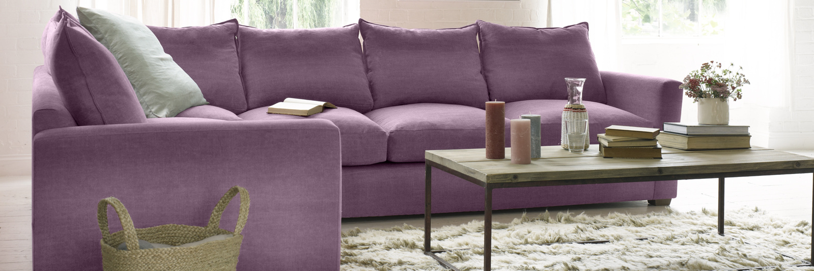 Purple Corner Sofas Order Free Fabric Swatches Loaf