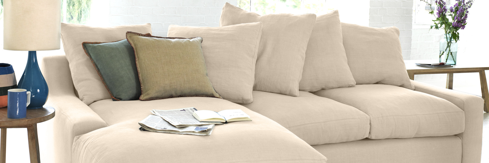 Cream Chaise Sofas British Made Loaf