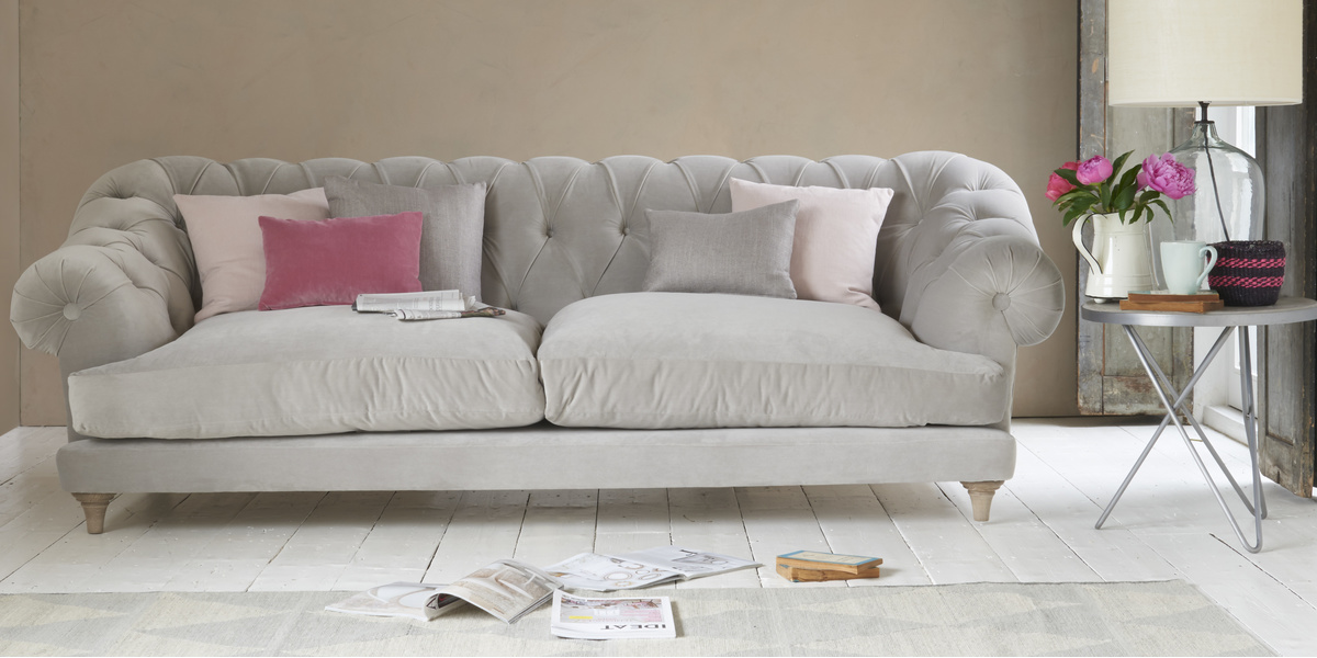 Grey Velvet Sofas Made in Blighty Loaf