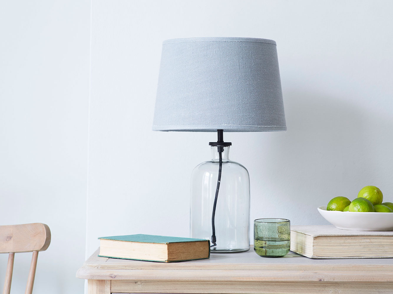 small apothecary table lamp with natural hessian shade apathocary