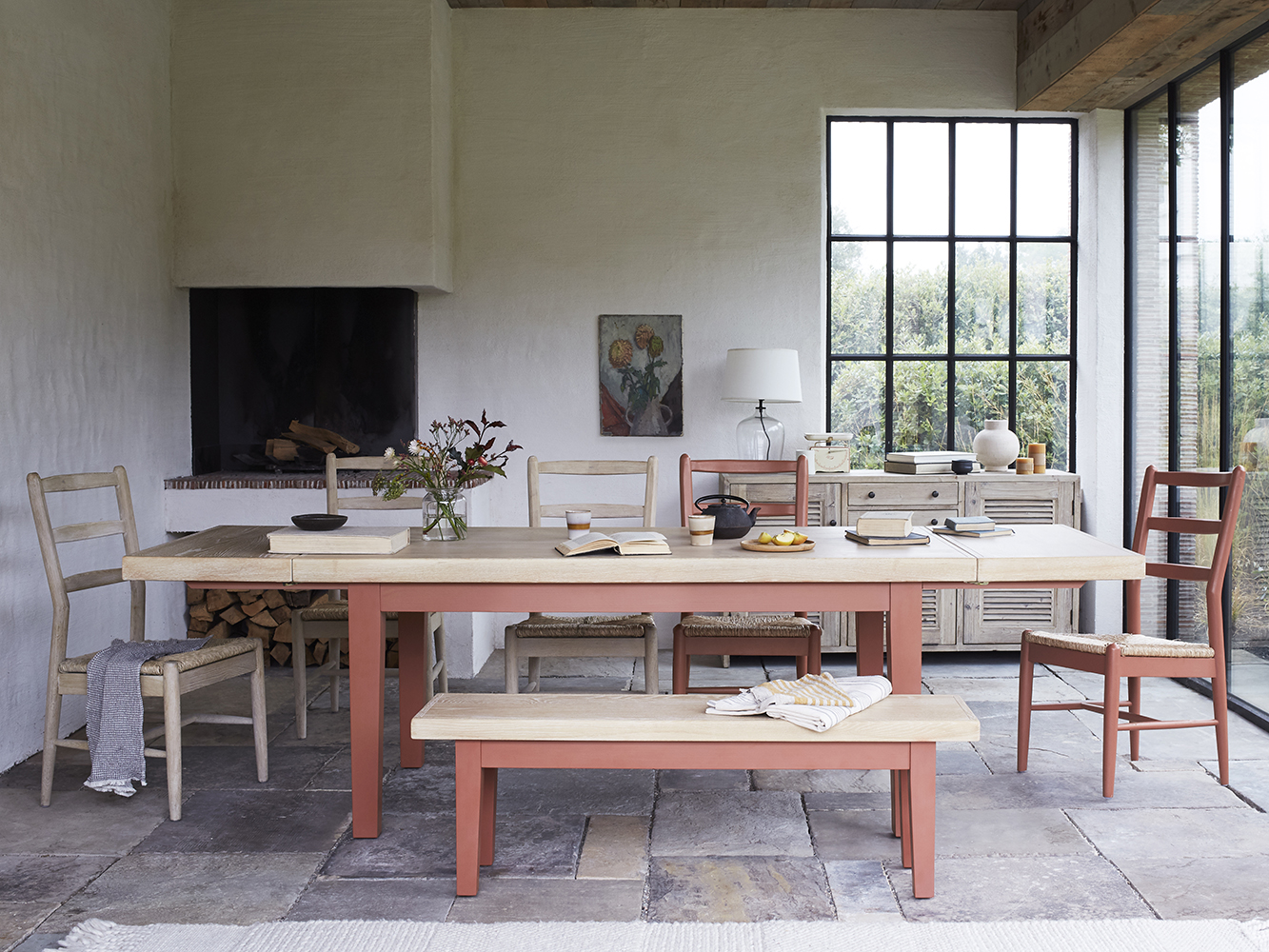 Pantry Kitchen Table in Earthy Red Extendable Dining Table Loaf