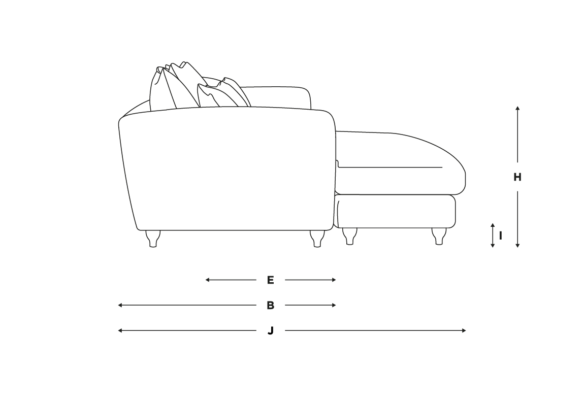 Podge Chaise Sofa Squishy Fabric LShaped Sofa Loaf