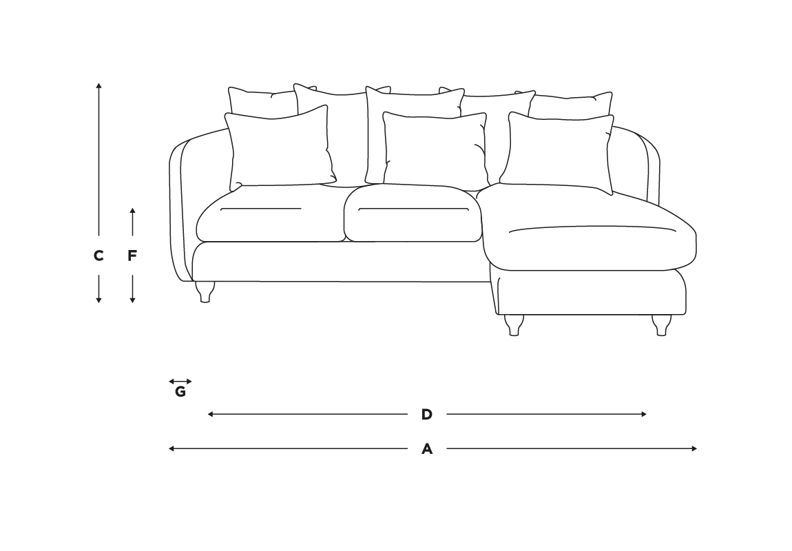 Podge Chaise Sofa Squishy Fabric LShaped Sofa Loaf