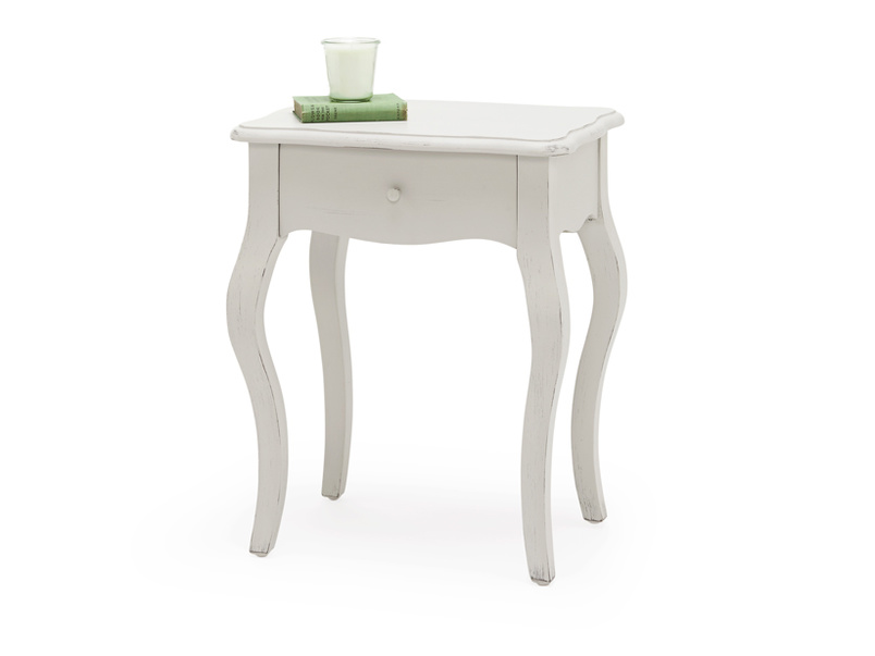 Mimi Scuffed Grey French Bedside Table Loaf