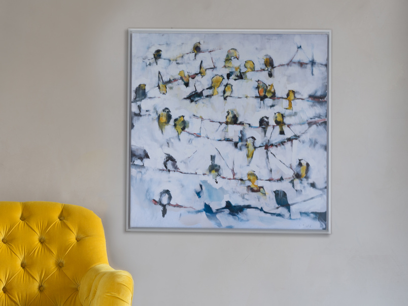 Little Yellow Birds Canvas Print Loaf
