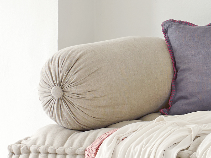 Handmade Linen Cushions Bolster Loaf