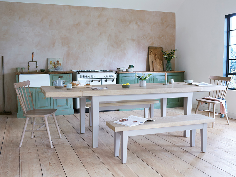 Pantry Kitchen Table In Pale Grey Extendable Dining Loaf - Grey Farmhouse Kitchen Table Pantry Kitchen Table In Pale Grey Extendable Dining Loaf - Grey Farmhouse Kitchen Table