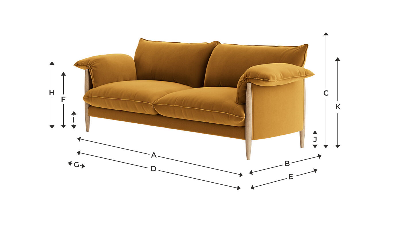 Shindig Sofa High Back Sofa with High Arms and Long Legs Loaf