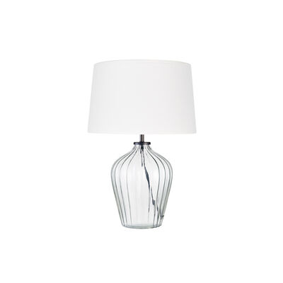 Small Flute Table Lamp Glass Loaf Small Flute Table Lamp Glass, Glass Lamp Base And Shade